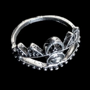 NWT Boho Lolita Silver Crown Filigree Cutout Ring RARE